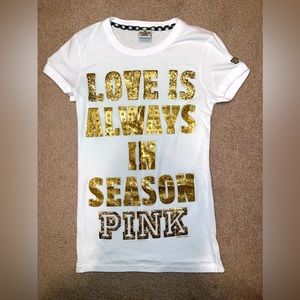 Victoria’s Secret PINK white & gold top!